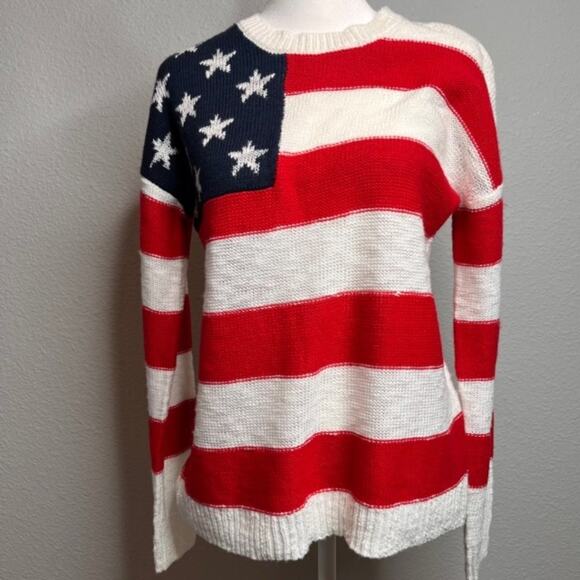 Nautical Stars & Stripes Slouchy Pullover Sweater NEW Sz Small - Picture 6 of 9